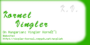 kornel vingler business card